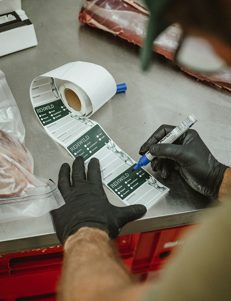Wildbretetiketten für Vakuumbeutel