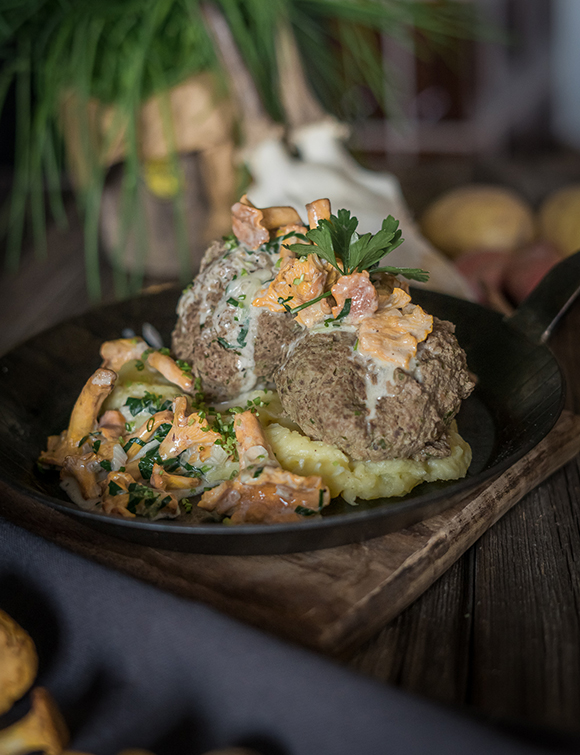 Wildleberknödel Serviervorschlag